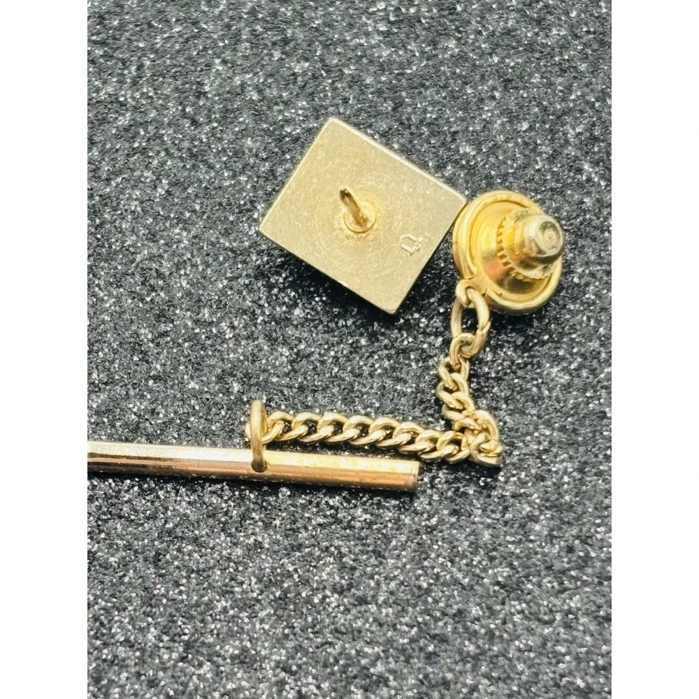 Vintage Hickok Cameo Cufflinks Tie Tack‎ Set Gold Tone Roman Intaglio Mens